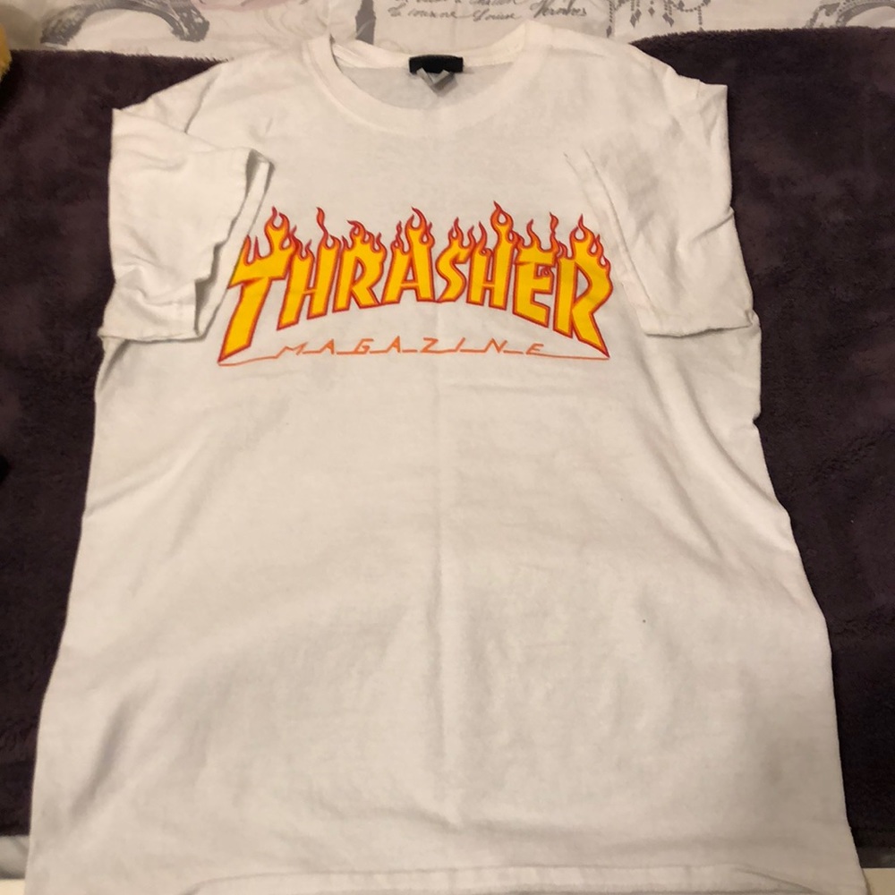 thrasher white t shirt
